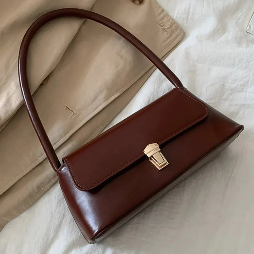 Melangé- Leder Schultertasche